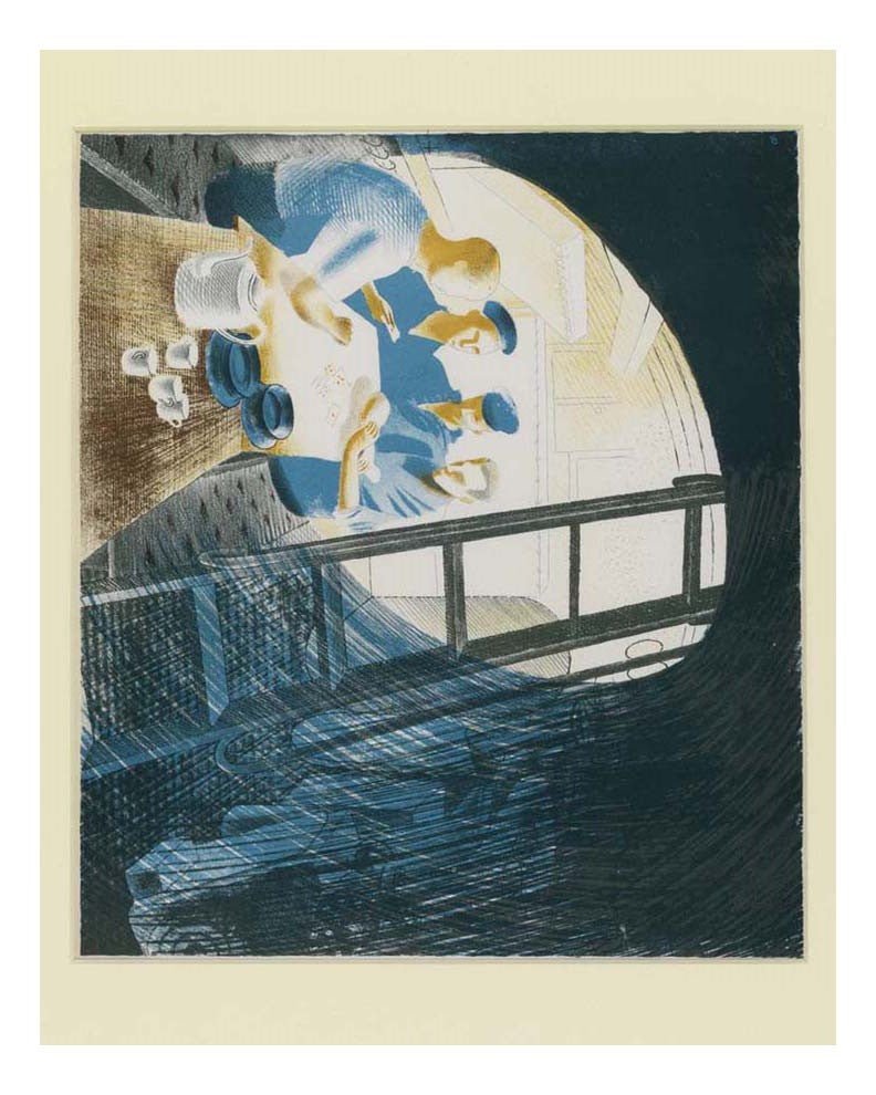 Sailors Playing Cards 1941 WW2 by Eric Ravilious, 17x13" Frame