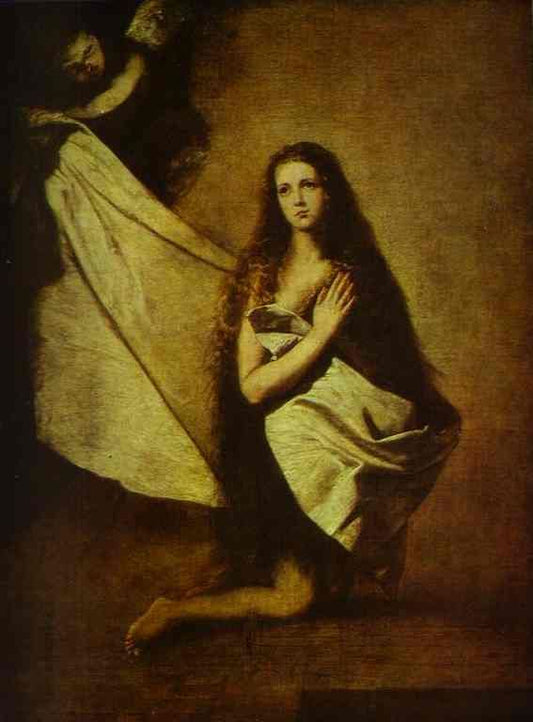 Saint Agnes in prison, vintage artwork by Jusepe de Ribera, 12x8" (A4) Poster