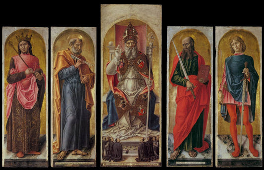 Saint Ambrose Altarpiece, vintage artwork by Bartolomeo Vivarini, A3 (16x12") Poster Print