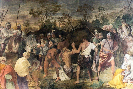 Saint Andrews Walk to the Crucifixion, vintage artwork by Guido Reni, 12x8" (A4) Poster