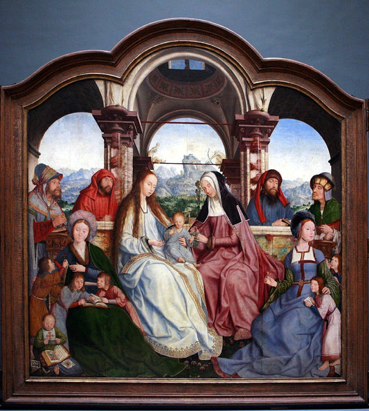 Saint Anne Altarpiece : Triptych (central panel), vintage artwork by Quentin Massys, A3 (16x12") Poster Print