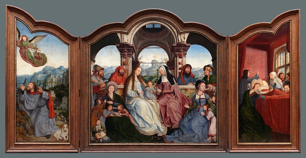 Saint Anne Altarpiece, vintage artwork by Quentin Massys, A3 (16x12") Poster Print