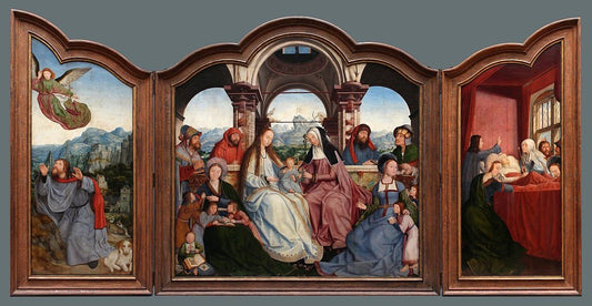 Saint Anne Altarpiece, vintage artwork by Quentin Massys, A3 (16x12") Poster Print