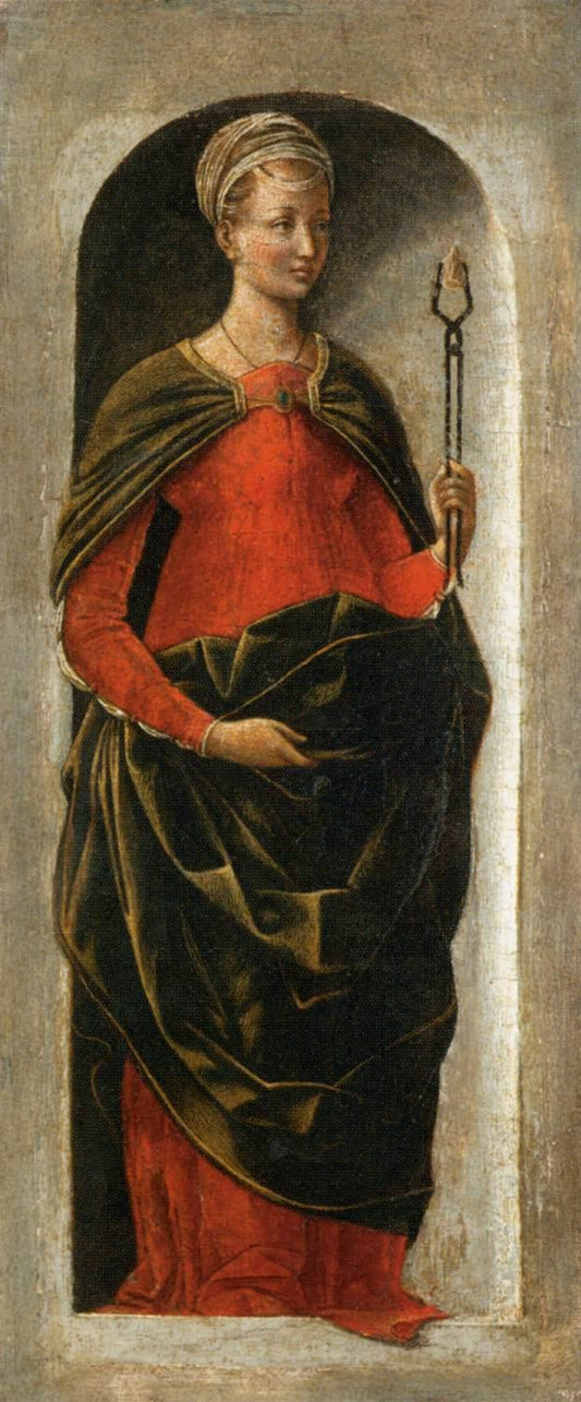 Saint Apollonia (from the Griffoni Altarpiece), vintage artwork by Ercole de' Roberti, A3 (16x12") Poster Print