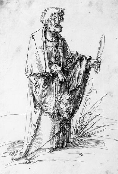 Saint Bartholomew the Apostle, vintage artwork by Hans Baldung, A3 (16x12") Poster Print