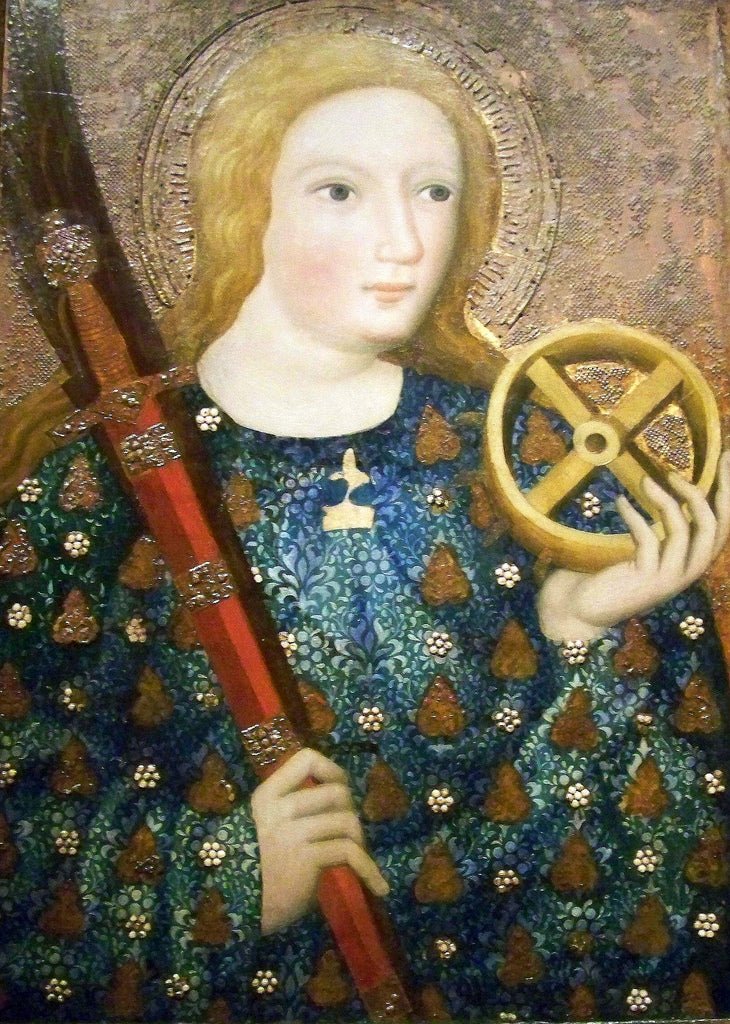 Saint Catherina of Alexandria, vintage artwork by Theodoric of Prague, A3 (16x12") Poster Print