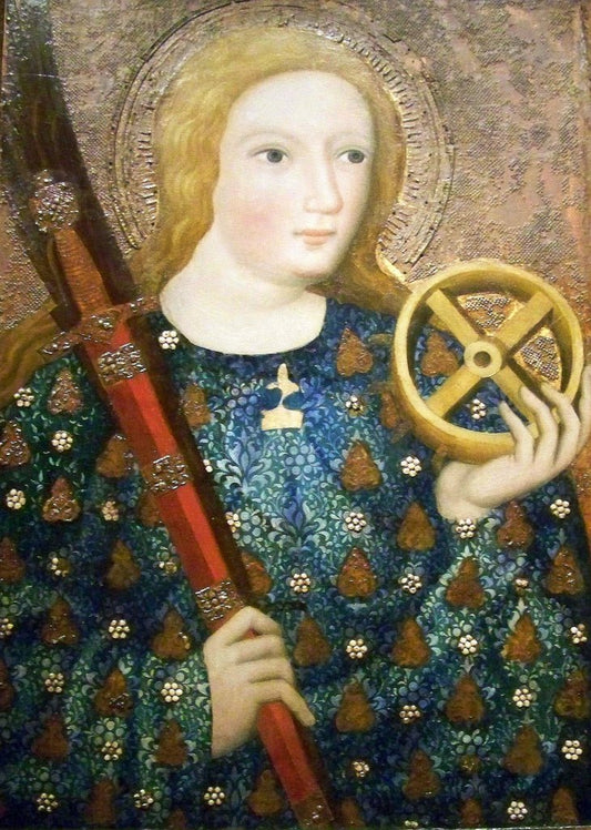 Saint Catherina of Alexandria, vintage artwork by Theodoric of Prague, A3 (16x12") Poster Print