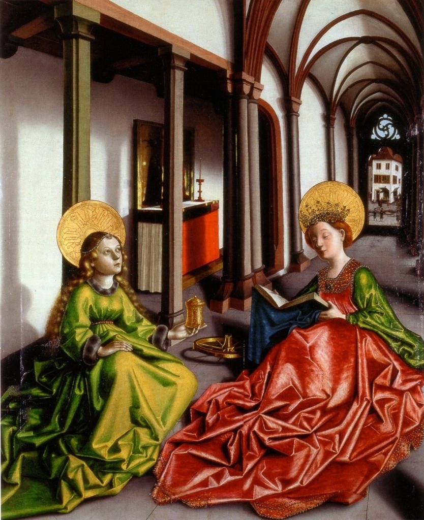 Saint Catherine and Saint  Mary Magdalen, vintage artwork by Konrad Witz, A3 (16x12") Poster Print