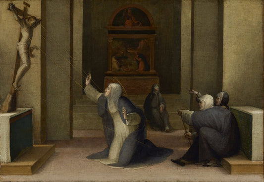 Saint Catherine of Siena Receiving the Stimata, vintage artwork by Domenico Beccafumi, A3 (16x12") Poster Print