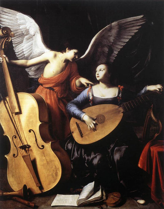 Saint Cecilia and the Angel, vintage artwork by Carlo Saraceni, A3 (16x12") Poster Print
