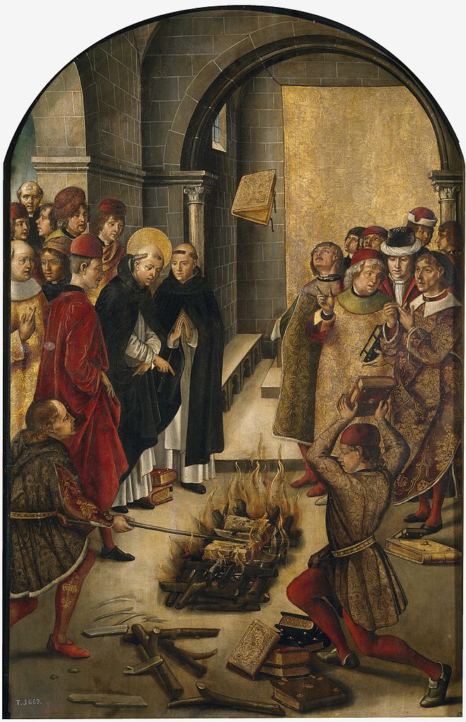 Saint Dominic de Guzman and the Albigensians, vintage artwork by Pedro Berruguete, A3 (16x12") Poster Print