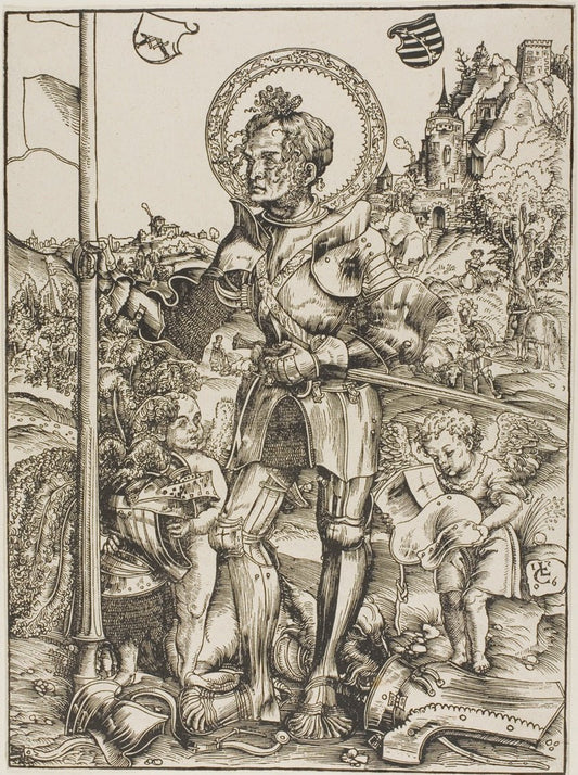 Saint George Standing by  Lucas Cranach the Elder, 23x16"( A2 size) Poster Print