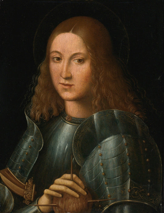 Saint in Armour, vintage artwork by Giovanni Francesco Caroto, A3 (16x12") Poster Print