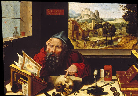 Saint Jerome in His Workshop, vintage artwork by Pieter Coecke van Aelst, A3 (16x12") Poster Print