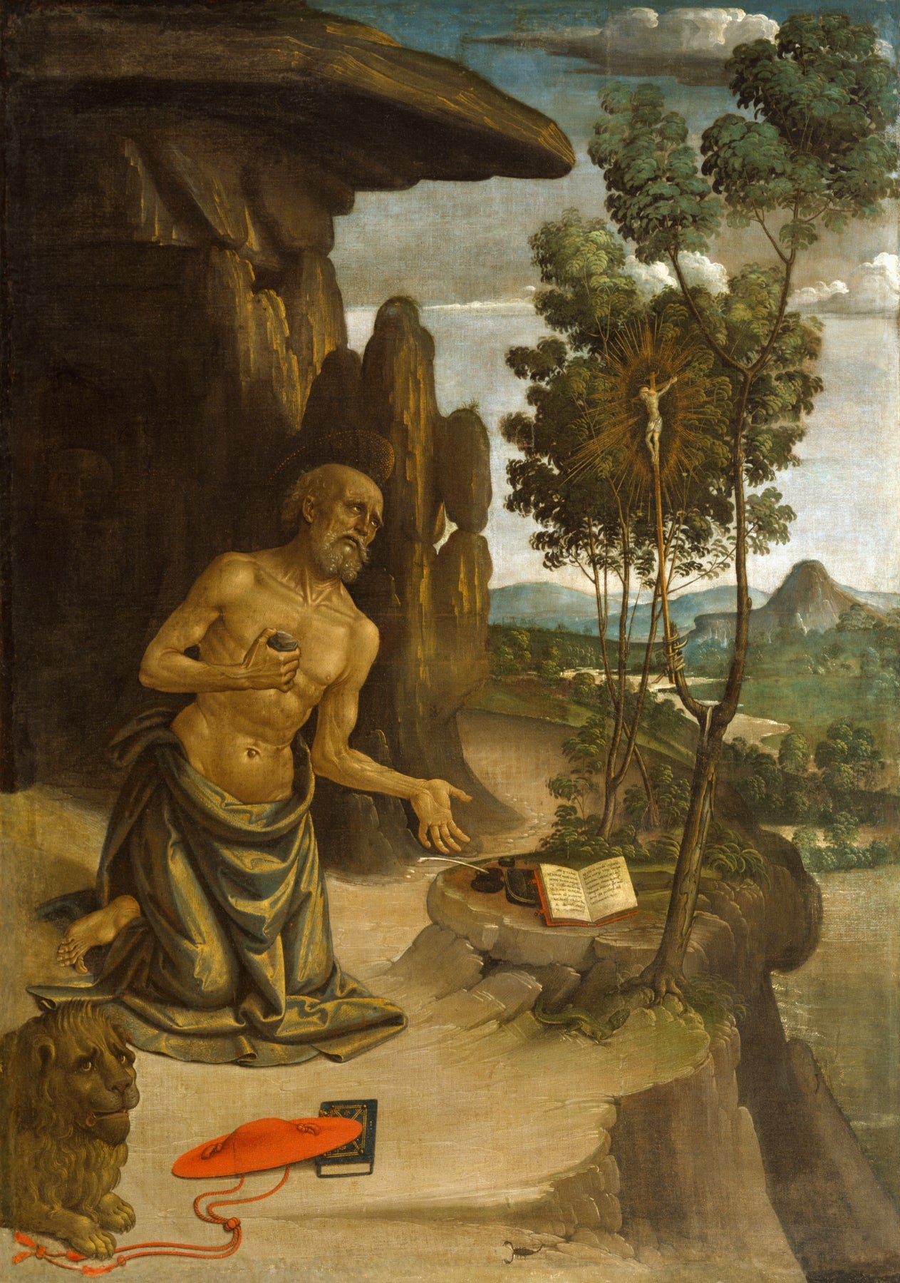Saint Jerome in the Wildnerness, vintage artwork by Pinturicchio, A3 (16x12") Poster Print
