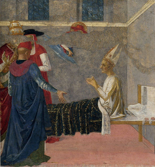 Saint Jerome Reviving Cardinal Andrea, vintage artwork by Perugino, A3 (16x12") Poster Print