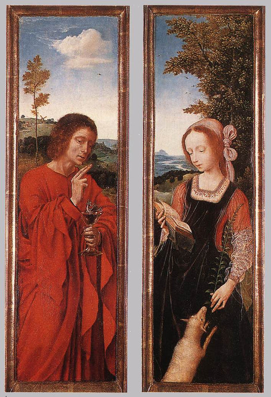 Saint John the Baptist and Saint Agnes, vintage artwork by Quentin Massys, A3 (16x12") Poster Print