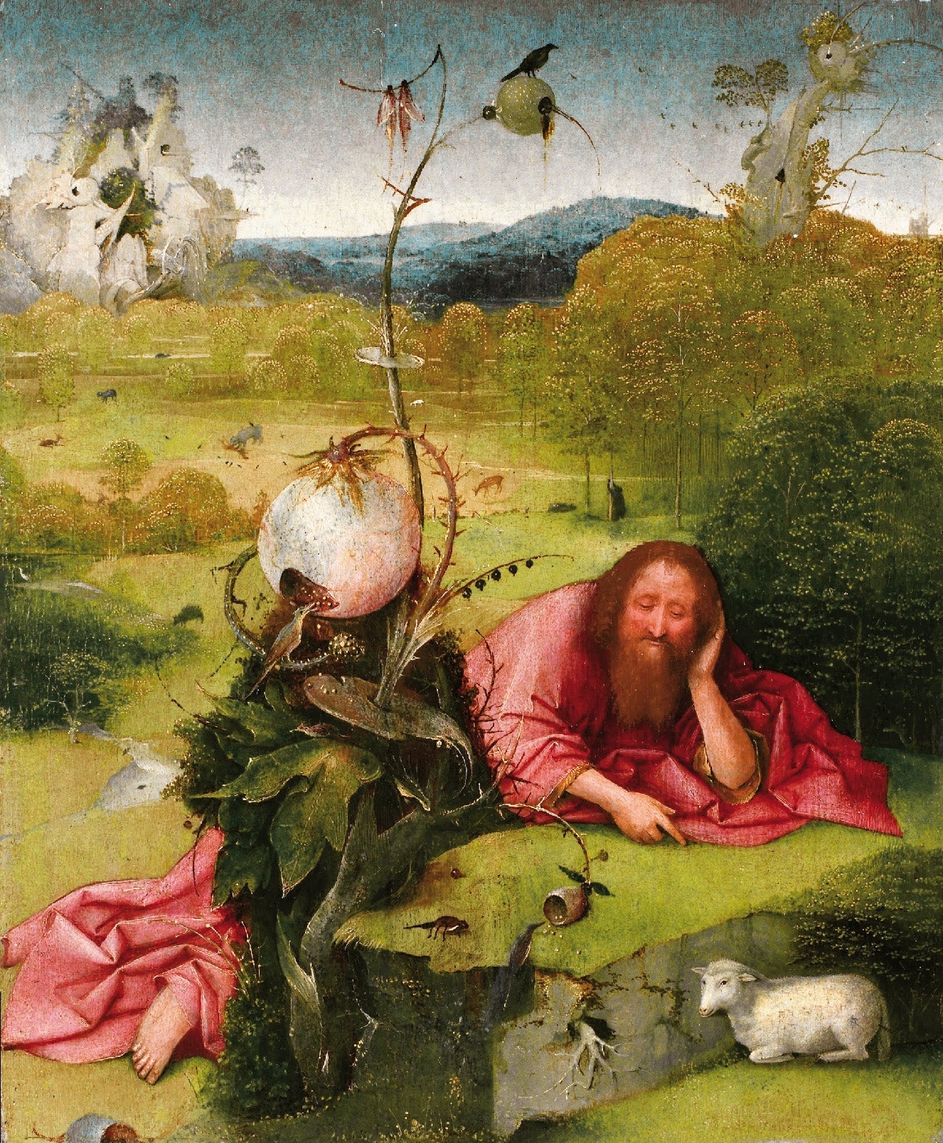 Saint John the Baptist in the Desert. End of the 15th century, vintage artwork by Jheronimus Bosch, A3 (16x12") Poster Print