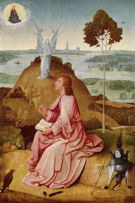 Saint John the Evangelist on Patmos, vintage artwork by Jheronimus Bosch, A3 (16x12") Poster Print