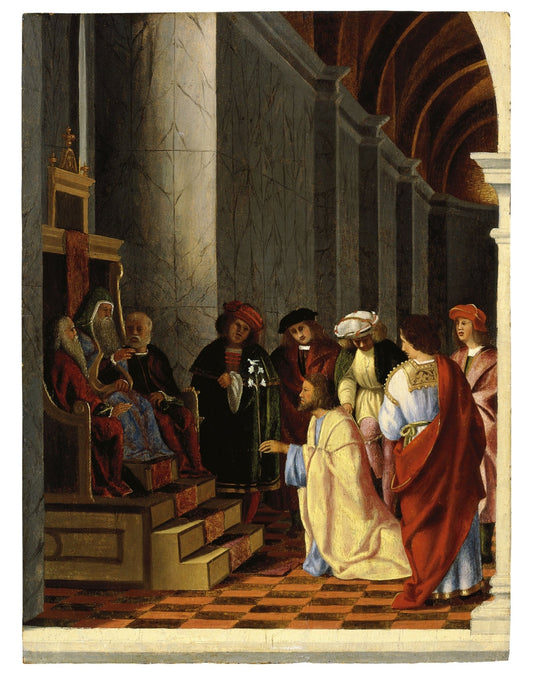 Saint Joseph and the Virgin's Suitors, vintage artwork by Lorenzo Lotto, A3 (16x12") Poster Print