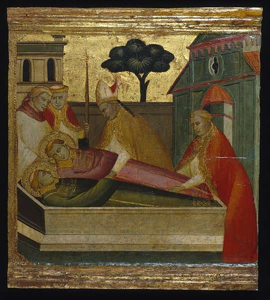 Saint Lawrence Buried in Saint Stephen's Tomb, vintage artwork by Lorenzo di Niccolò, A3 (16x12") Poster Print