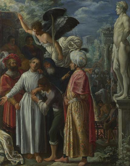 Saint Lawrence Prepared for Martydom, vintage artwork by Adam Elsheimer, 12x8" (A4) Poster