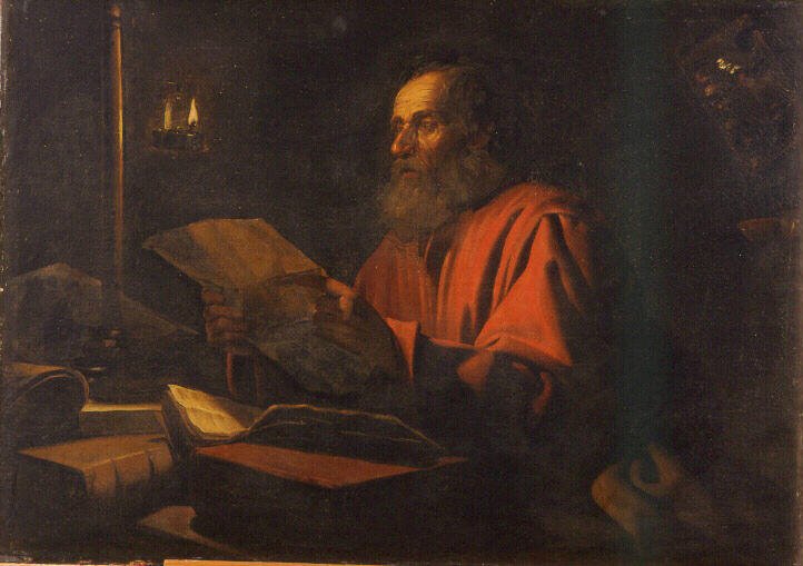 Saint Luc (Saint Luke), vintage artwork by Attributed to Trophîme Bigot, 12x8" (A4) Poster