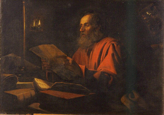 Saint Luc (Saint Luke), vintage artwork by Attributed to Trophîme Bigot, 12x8" (A4) Poster
