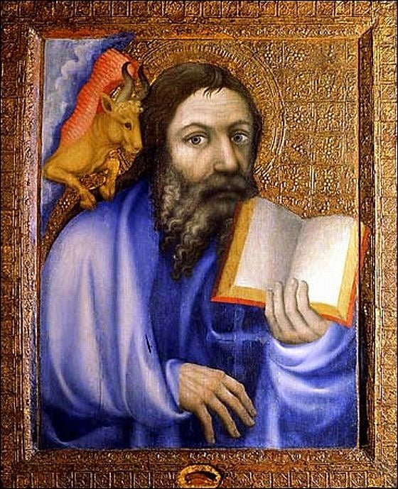 Saint Luc, vintage artwork by Theodoric of Prague, A3 (16x12") Poster Print