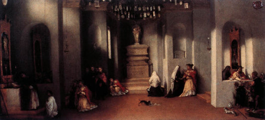 Saint Lucy at the Tomb of Saint Agatha, vintage artwork by Lorenzo Lotto, A3 (16x12") Poster Print