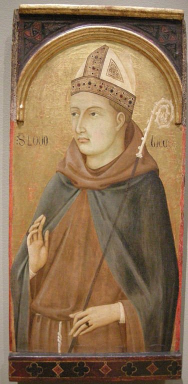 Saint Ludovico of Tolosa, vintage artwork by Ugolino di Nerio, 12x8" (A4) Poster