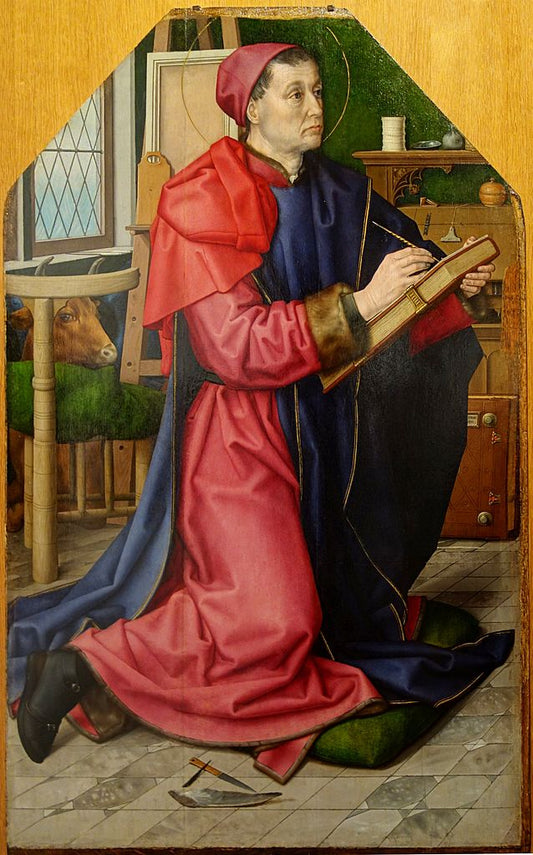 Saint Luke Portrays the Virgin, vintage artwork by Hugo van der Goes, A3 (16x12") Poster Print