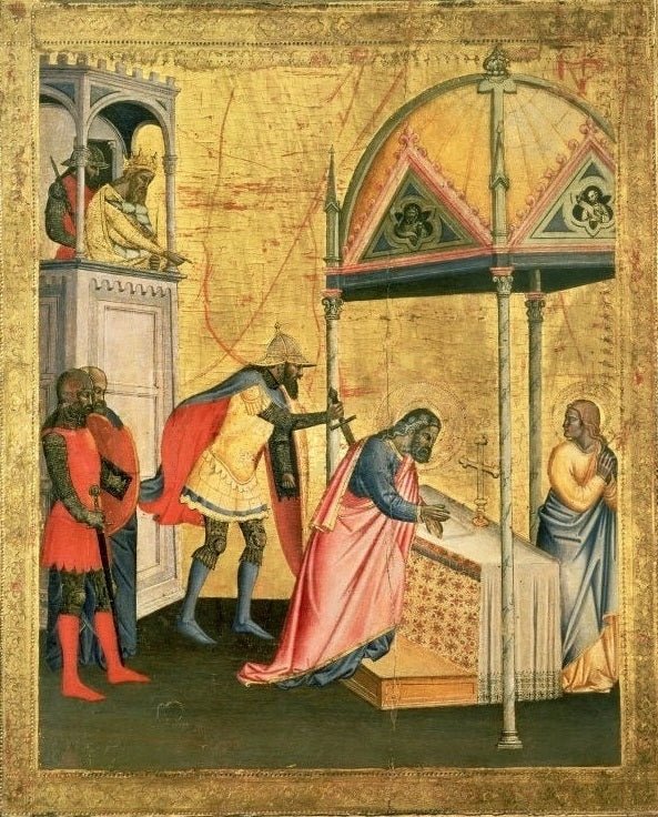 Saint Matthew with Scenes from His Life (Detail), vintage artwork by Andrea Orcagna, A3 (16x12") Poster Print