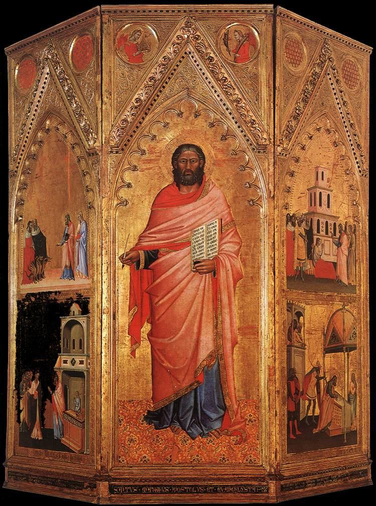 Saint Matthew with Scenes from his Life, vintage artwork by Andrea Orcagna, A3 (16x12") Poster Print