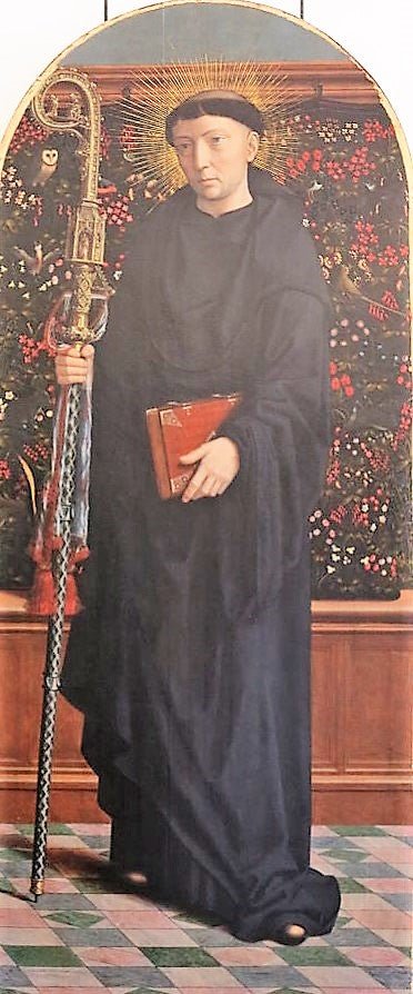 Saint Maurus Abbot, vintage artwork by Gheeraert (Gerard) David, A3 (16x12") Poster Print