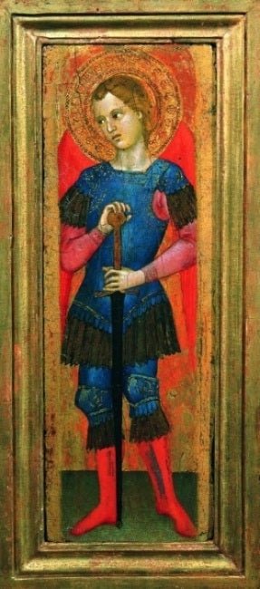 Saint Michael the Archangel, vintage artwork by Giovanni da Milano, A3 (16x12") Poster Print