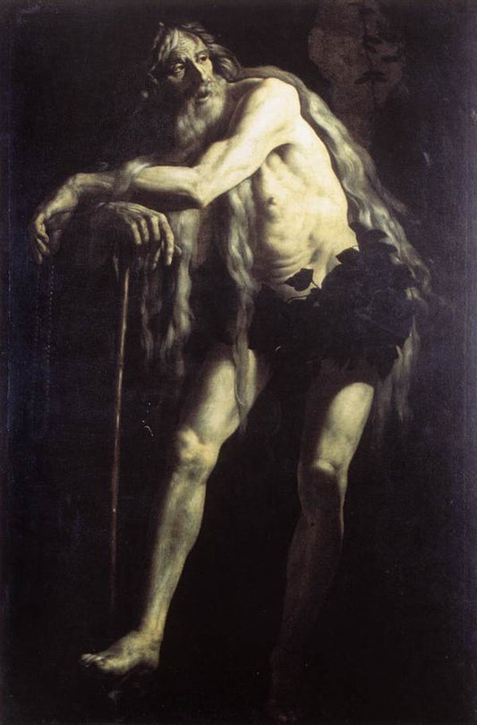 Saint Onophrius, vintage artwork by Giovanni Battista Caracciolo, 12x8" (A4) Poster