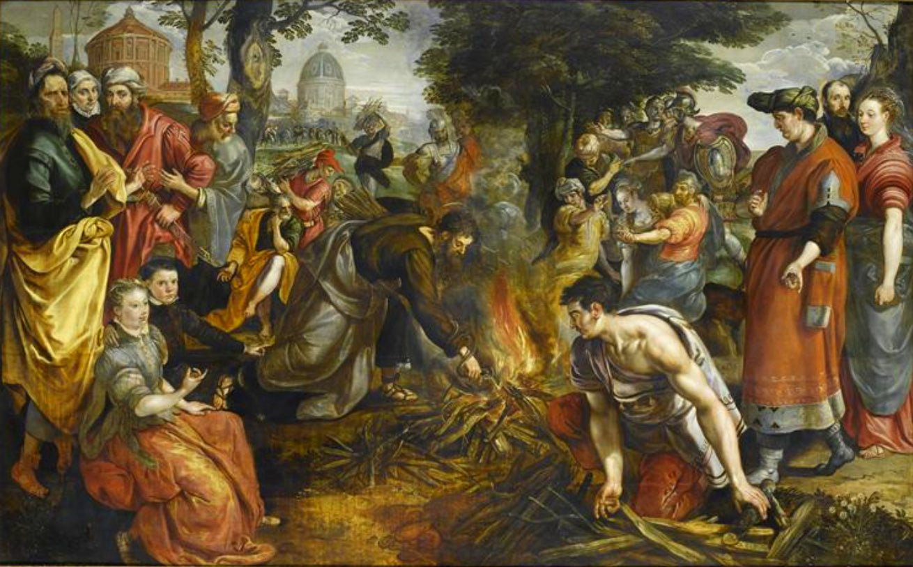 Saint Paul on Malta Bitten by  a Viper, vintage artwork by Maarten de Vos, A3 (16x12") Poster Print