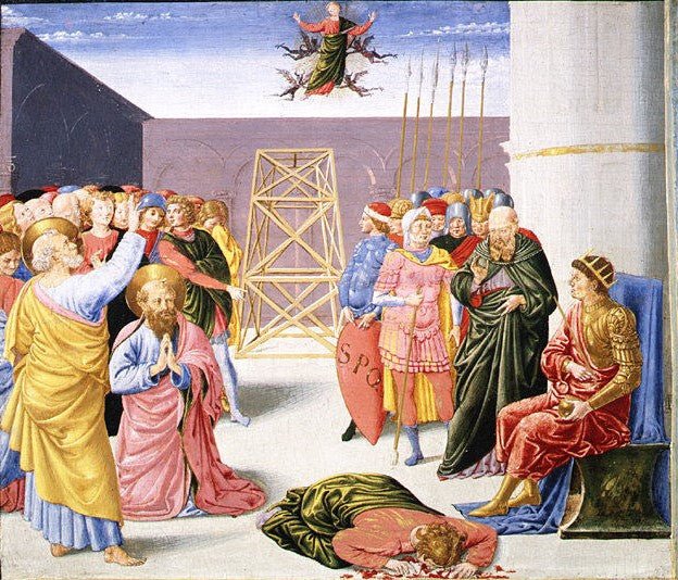 Saint Peter and Simon Magus, vintage artwork by Benozzo Gozzoli, A3 (16x12") Poster Print