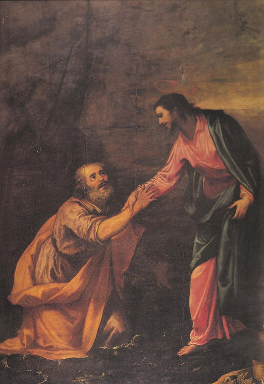 Saint Peter walks on the waters, vintage artwork by Lodovico Cardi, A3 (16x12") Poster Print