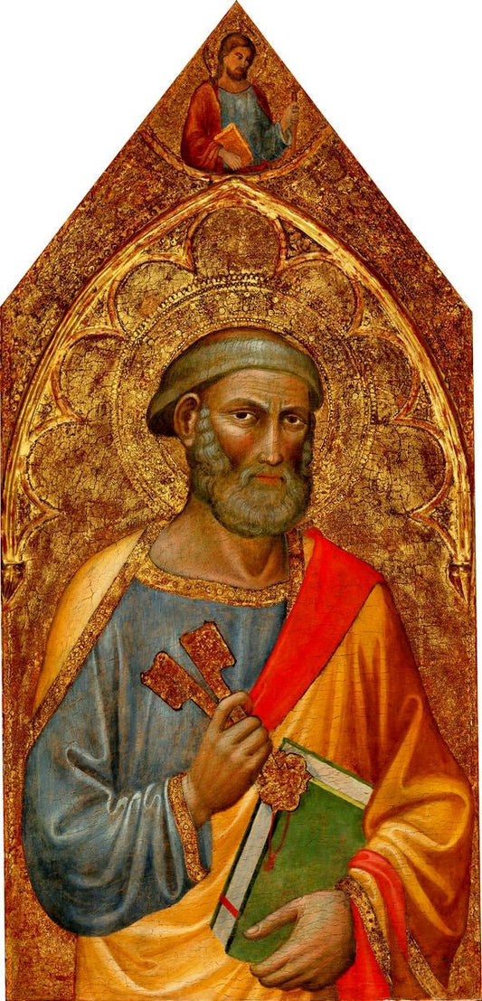 Saint Peter, with Saint James Major, vintage artwork by Martino di Bartolomeo, A3 (16x12") Poster Print