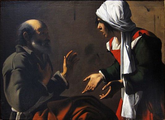 Saint Peter's Betrayal, vintage artwork by Carlo Saraceni, A3 (16x12") Poster Print