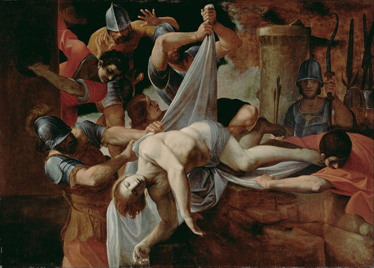 Saint Sebastian Thrown into the Cloaca Maxima, vintage artwork by Lodovico Carracci, A3 (16x12") Poster Print