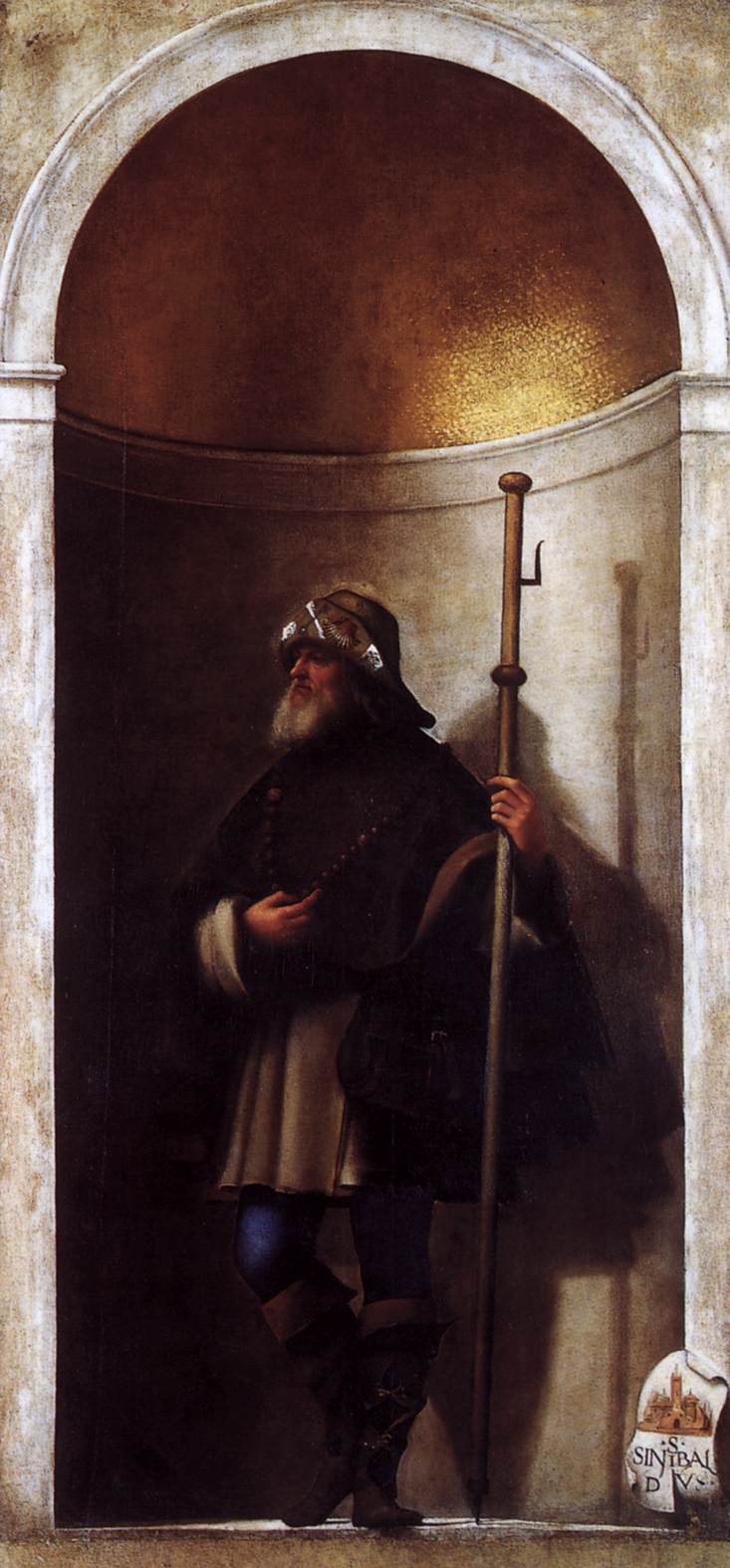 Saint Sinibaldo, vintage artwork by Sebastiano del Piombo, A3 (16x12") Poster Print