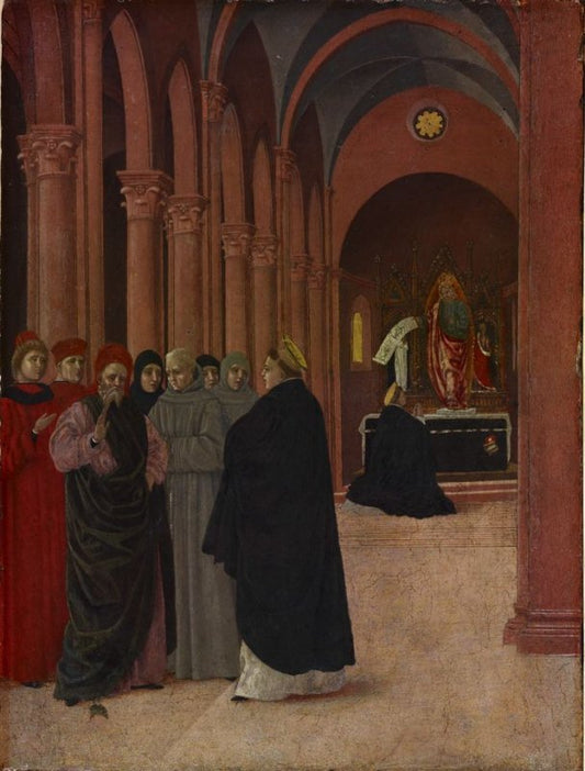 Saint Thomas of Aquino in a Debate with the Heretic, vintage artwork by Bartolomeo degli Erri, A3 (16x12") Poster Print