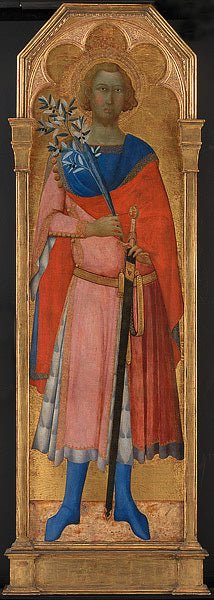 Saint Victor of Siena, vintage artwork by Italian School 14th Century - Unknown, A3 (16x12") Poster Print