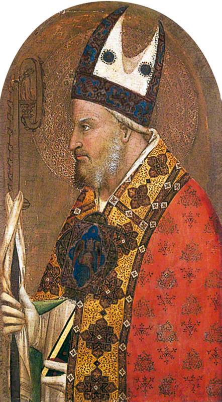 Saint Zenobius, vintage artwork by Italian School 14th Century - Unknown, A3 (16x12") Poster Print