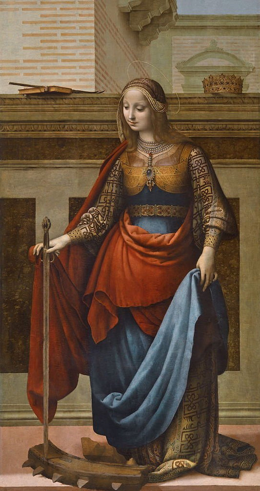 Sainte Catherine of Alexandria, vintage artwork by Fernando Yáñez  de la Almedina, A3 (16x12") Poster Print