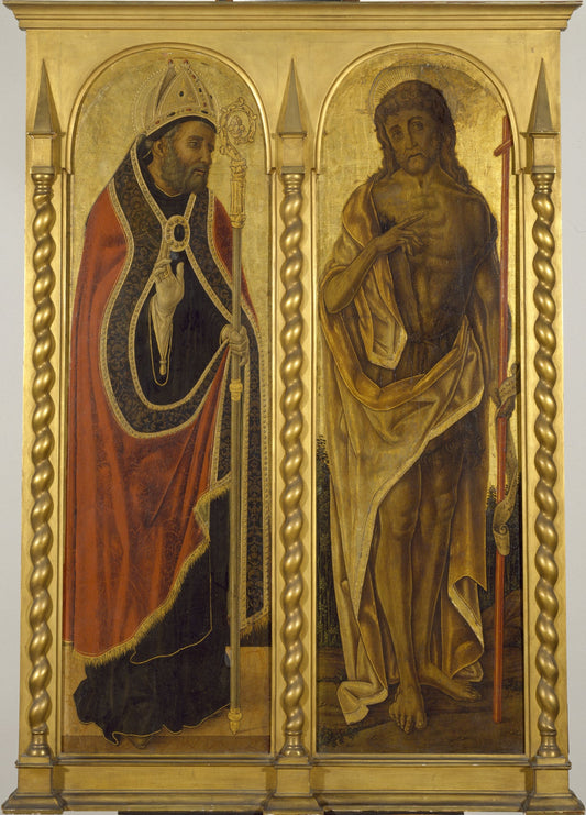 Saints Benedict and John the Baptist, vintage artwork by Vittore Crivelli, A3 (16x12") Poster Print