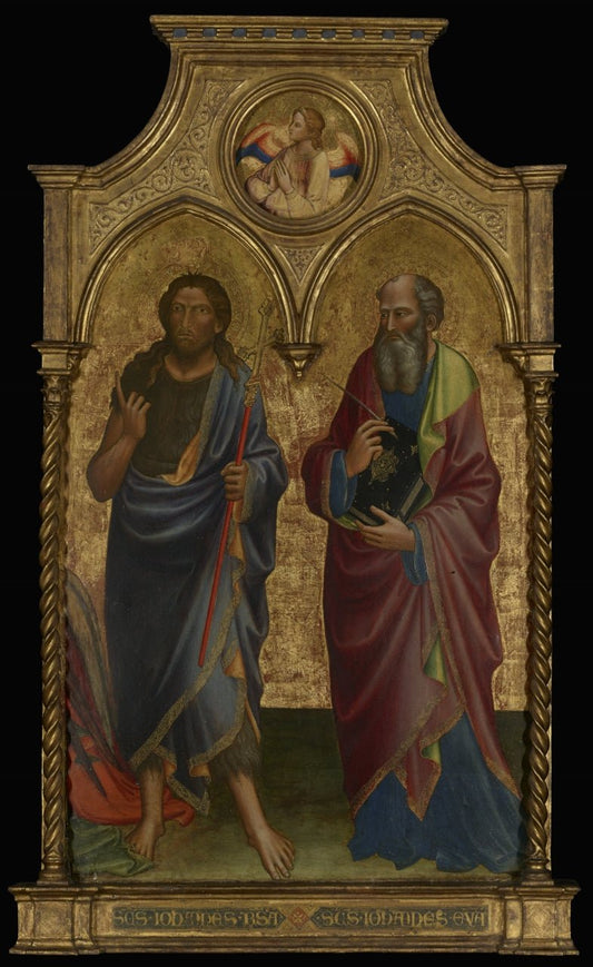 Saints John the Baptist and John the Evangelist, vintage artwork by Mariotto di Nardo, A3 (16x12") Poster Print